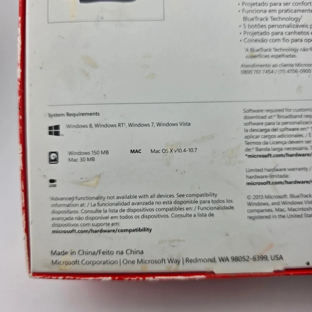 Microsoft Comfort 4500 BlueTrack Wired Mouse 4-Button  NEW Computing Office